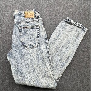 H.I.S Jeans Acid Stone Wash Denim Blue Jeans Mens Vtg USA Sz 32x32 Fit 32x30